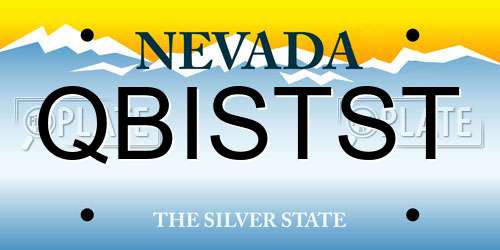 QBISTST Nevada License Plate