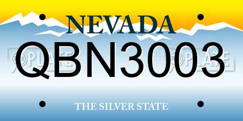 QBN3003 Nevada License Plate