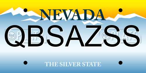 QBSAZSS Nevada License Plate