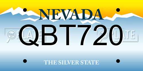 QBT720 Nevada License Plate