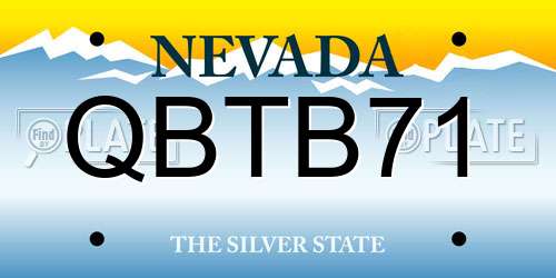 QBTB71 Nevada License Plate