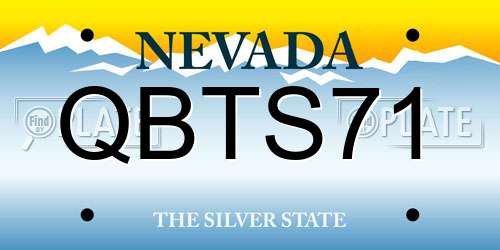 QBTS71 Nevada License Plate