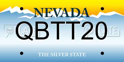 QBTT20 Nevada License Plate