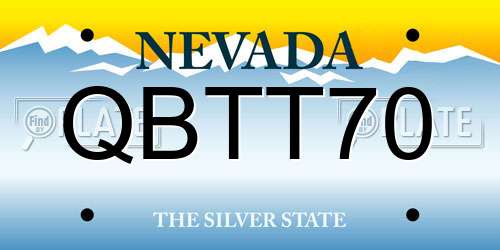 QBTT70 Nevada License Plate
