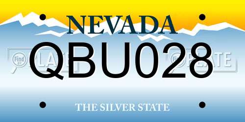 QBU028 Nevada License Plate