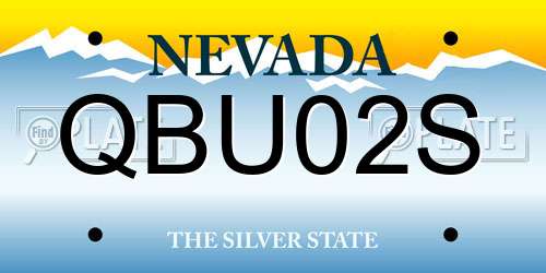 QBU02S Nevada License Plate