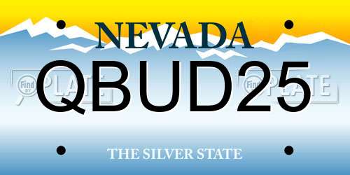 QBUD25 Nevada License Plate