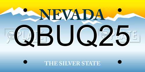 QBUQ25 Nevada License Plate
