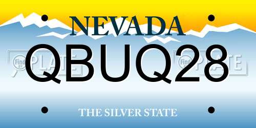 QBUQ28 Nevada License Plate