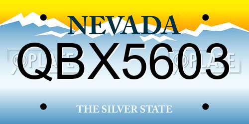 QBX5603 Nevada License Plate