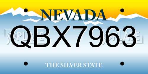QBX7963 Nevada License Plate