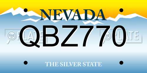 QBZ770 Nevada License Plate
