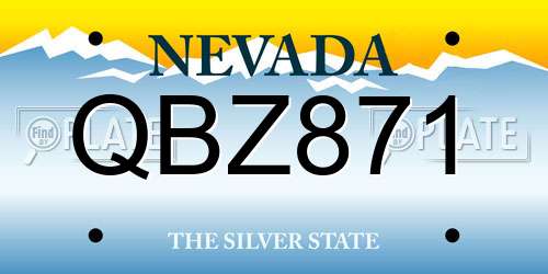 QBZ871 Nevada License Plate