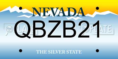 QBZB21 Nevada License Plate