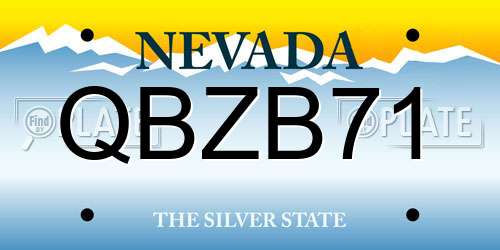QBZB71 Nevada License Plate