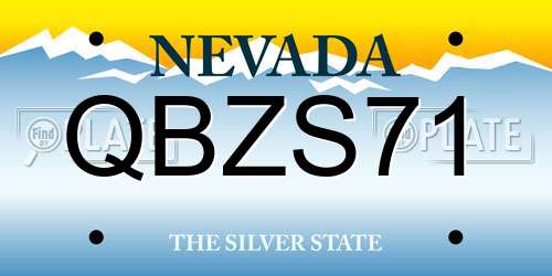 QBZS71 Nevada License Plate