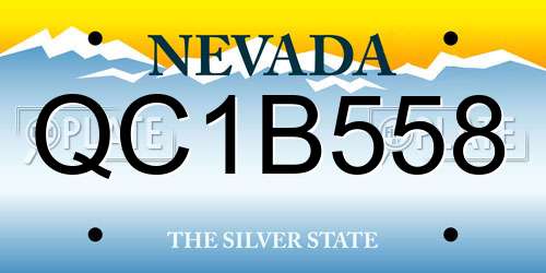 QC1B558 Nevada License Plate