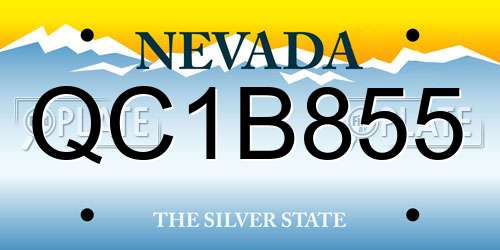 QC1B855 Nevada License Plate