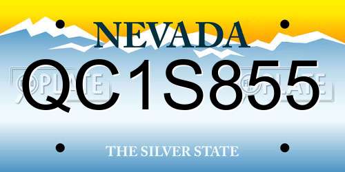 QC1S855 Nevada License Plate