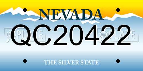 QC20422 Nevada License Plate