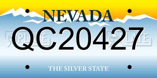 QC20427 Nevada License Plate