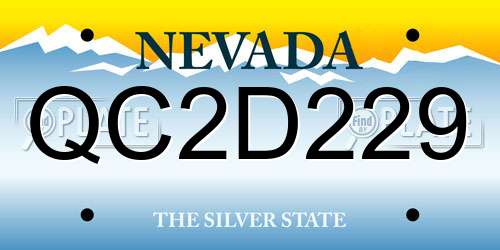 QC2D229 Nevada License Plate