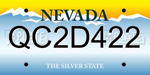 QC2D422 Nevada License Plate