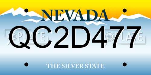 QC2D477 Nevada License Plate
