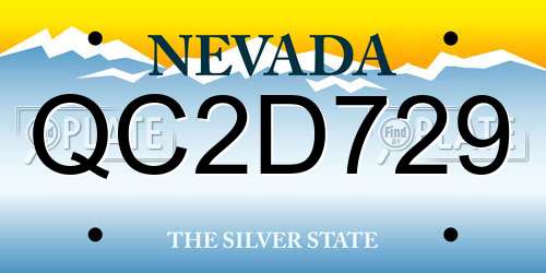 QC2D729 Nevada License Plate