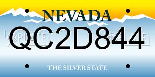 QC2D844 Nevada License Plate