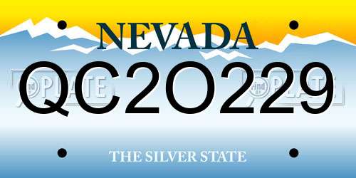 QC2O229 Nevada License Plate