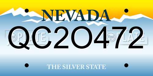 QC2O472 Nevada License Plate