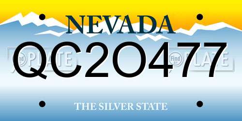 QC2O477 Nevada License Plate