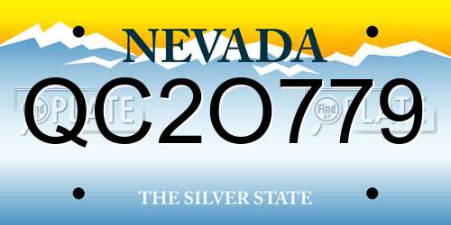 QC2O779 Nevada License Plate