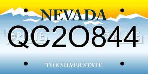 QC2O844 Nevada License Plate