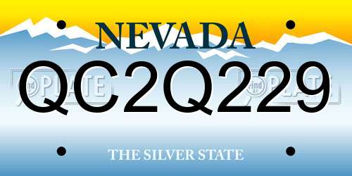QC2Q229 Nevada License Plate