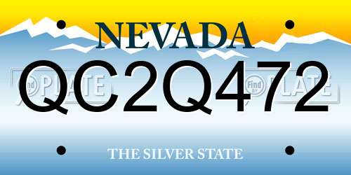 QC2Q472 Nevada License Plate