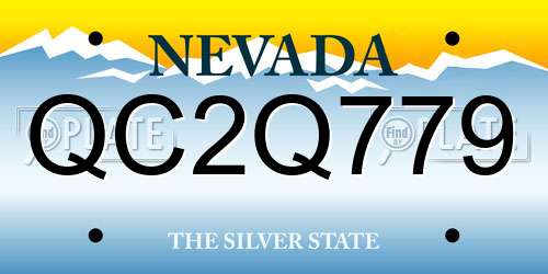 QC2Q779 Nevada License Plate