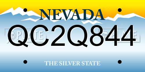 QC2Q844 Nevada License Plate