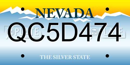 QC5D474 Nevada License Plate