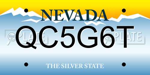 QC5G6T Nevada License Plate