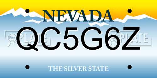 QC5G6Z Nevada License Plate