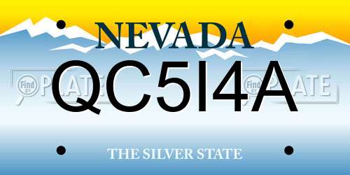 QC5I4A Nevada License Plate