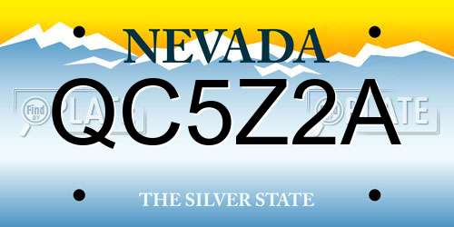QC5Z2A Nevada License Plate