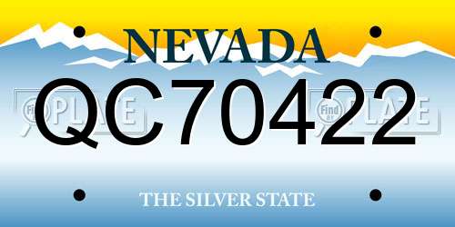 QC70422 Nevada License Plate