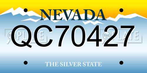 QC70427 Nevada License Plate