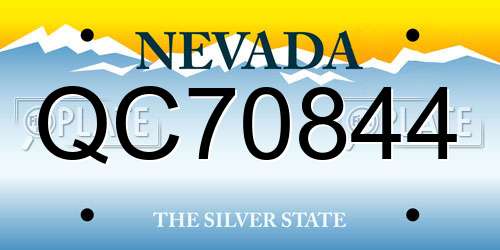 QC70844 Nevada License Plate