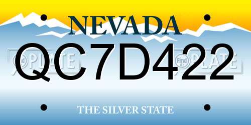 QC7D422 Nevada License Plate