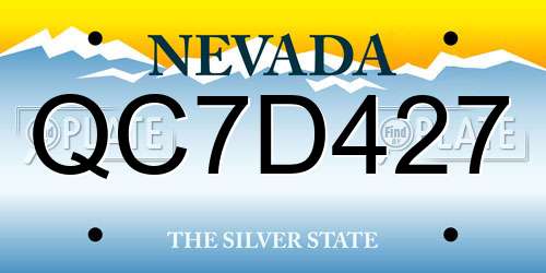 QC7D427 Nevada License Plate