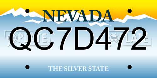 QC7D472 Nevada License Plate